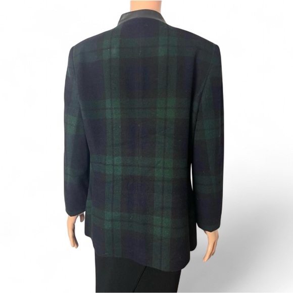 BASLER Weekend- Green and Blue Jacket/Blazer -Gold Details-Leather Trim-Size: 40 - Picture 2 of 6